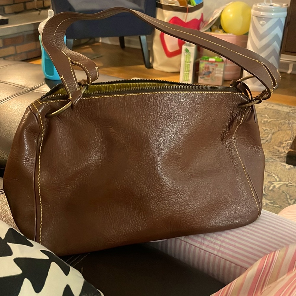 Like new Miu Miu brown leather shoulder bag